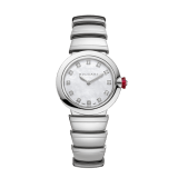 LVCEA Uhr mit Gehäuse und Armband aus Edelstahl, weißem Perlmuttzifferblatt und Diamantindizes. 102196 image 1