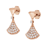 DIVAS' DREAM earrings in 18 kt rose gold set with a diamond and pavé diamonds. 351054 image 2