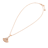 DIVAS' DREAM necklace in 18 kt rose gold with pendant set with mother-of-pearl elements, one diamond and pavé diamonds. 350065 image 2
