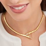 Serpenti Viper 18 kt yellow gold necklace set with demi-pavé diamonds CL859695 image 3