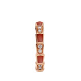 Anello a fascia Serpenti Viper in oro rosa 18 kt con elementi in corniola e pavé di diamanti. AN857926 image 2