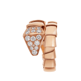 Serpenti Viper one-coil ring in 18 kt rose gold, set with pavé diamonds on the head. AN855318 image 2