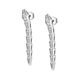 Serpenti Viper 18 kt white gold pendant earrings set with pavé diamonds 361552 image 2