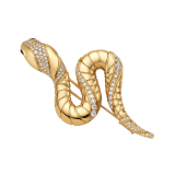 Serpenti 18 kt yellow gold brooch set with demi pavé diamonds and black onyx eyes 362634 image 1