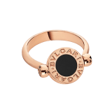 خاتم بولغري بولغري قابل للانقلاب على الوجهين من الذهب الوردي عيار 18 قيراطاً مرصع بعرق اللؤلؤ والأونيكس AN856192 image 2