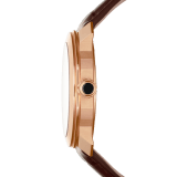 Octo Roma watch with mechanical manufacture movement, automatic winding, 18 kt rose gold case, dark brown lacquered dial and brown alligator bracelet. 102702 image 3