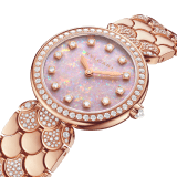 Часы DIVAS' DREAM, корпус из розового золота 18 карат, браслет с бриллиантами классической огранки, циферблат из розового опала, 12 бриллиантовых часовых меток. Водонепроницаемость до 30 метров. 103647 image 2