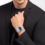 Octo Finissimo Lee Ufan Special Edition watch with mechanical manufacture ultra-thin movement, automatic winding, hand-filed titanium case and bracelet, stainless-steel sunray-polished bezel and mirror-effect dial. Water-resistant up to 30 metres. Limited Edition of 150 pieces 104132 image 1
