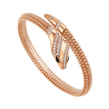 Serpenti single-coil 18 kt rose gold bracelet set with pavé diamonds on the head and the tail, and black onyx eyes BR859857 image 1