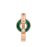 BVLGARI BVLGARI Openwork 18 kt rose gold ring set with malachite elements and a round brilliant-cut diamond AN858946 image 2