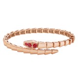 Lunar New Year Special Edition. Serpenti Viper one-coil 18 kt rose gold bracelet set with rubies on the head. BR860512 image 2