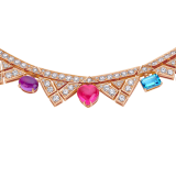 Allegra 18 kt rose gold necklace set with amethysts, peridots, pink tourmalines, citrine quartzes, blue topazes and pavé diamonds 360452 image 3