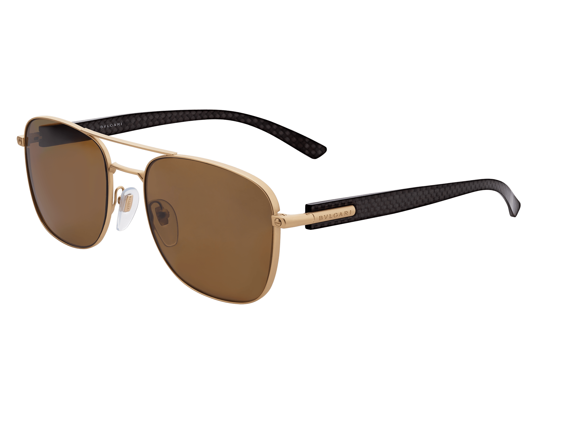 BVLGARI BVLGARI rectangular metal sunglasses with metal double bridge and carbon fibre arms. 903916 image 1
