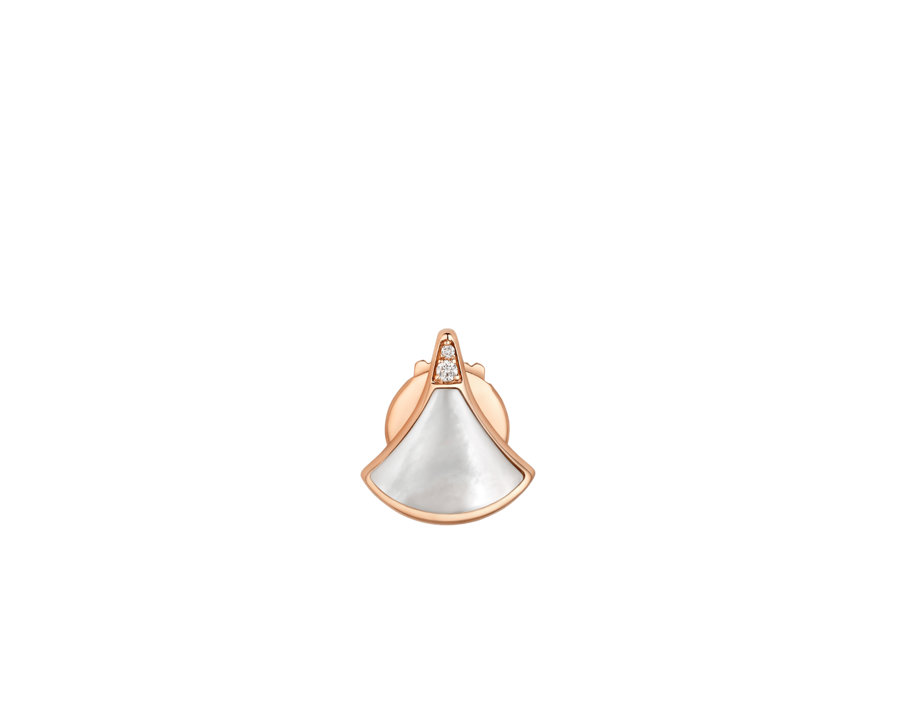Orecchino singolo a ventaglio Divas' Dream in oro rosa 18 kt con madreperla e pavé di diamanti. 361992 image 1