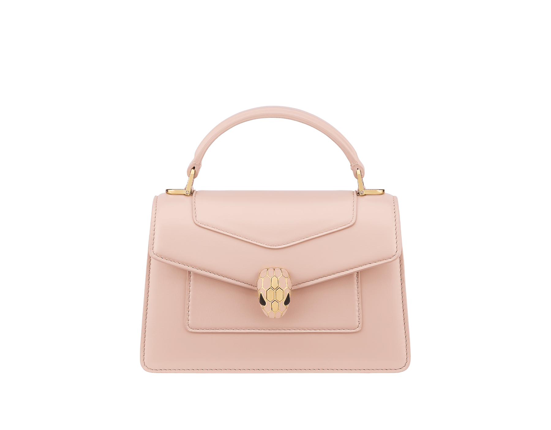 Mini borsa a mano Serpenti Forever in vitello rosso rubino con fodera in nappa rosso rubino. Accattivante chiusura magnetica Serpenti in ottone placcato oro con squame in smalto rosso rubino e ottone placcato oro e occhi in onice nera. SEA-001-1283XS image 1