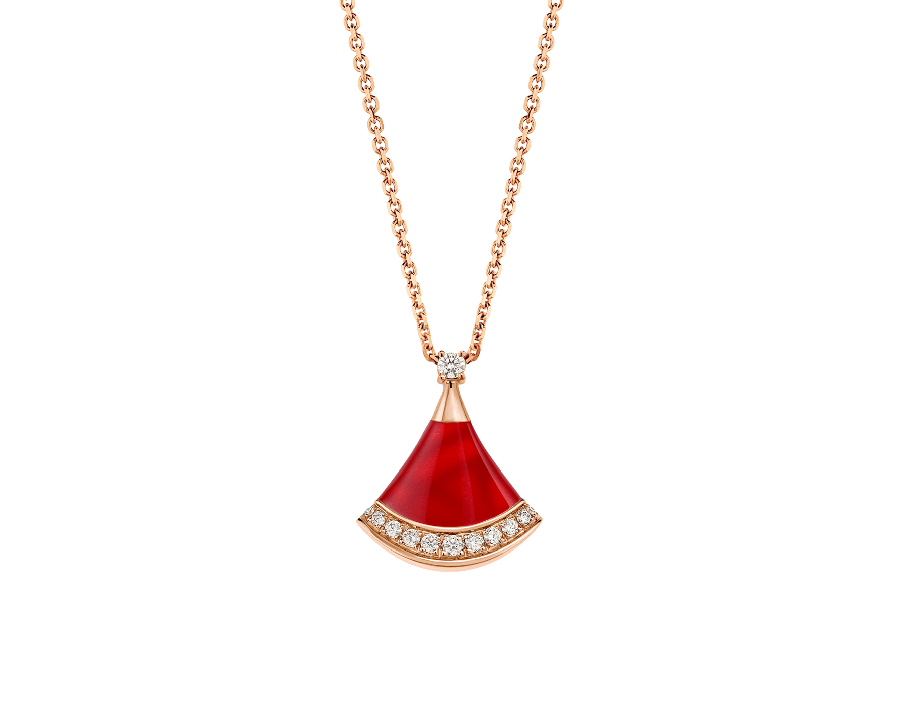 Divas' Dream Halskette mit Anhänger aus 18 Karat Roségold, besetzt mit einem Karneol-Element und Diamant-Pavé 361251 image 1