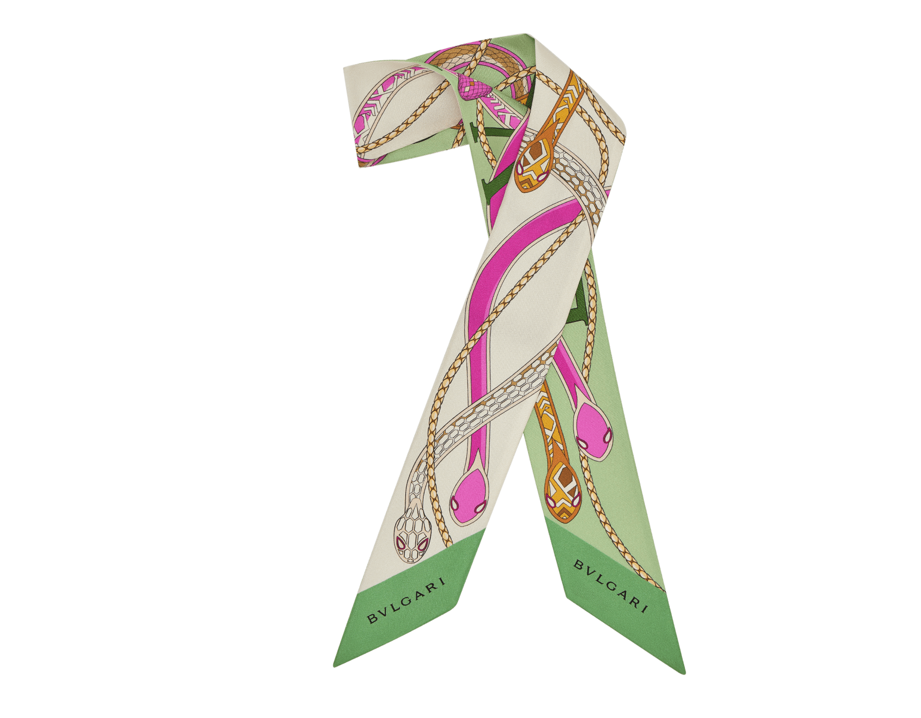 Serpenti 75 Ramadan Exclusive Edition mini shelley in fine gold printed silk twill. SERPENTI75-SHa image 1