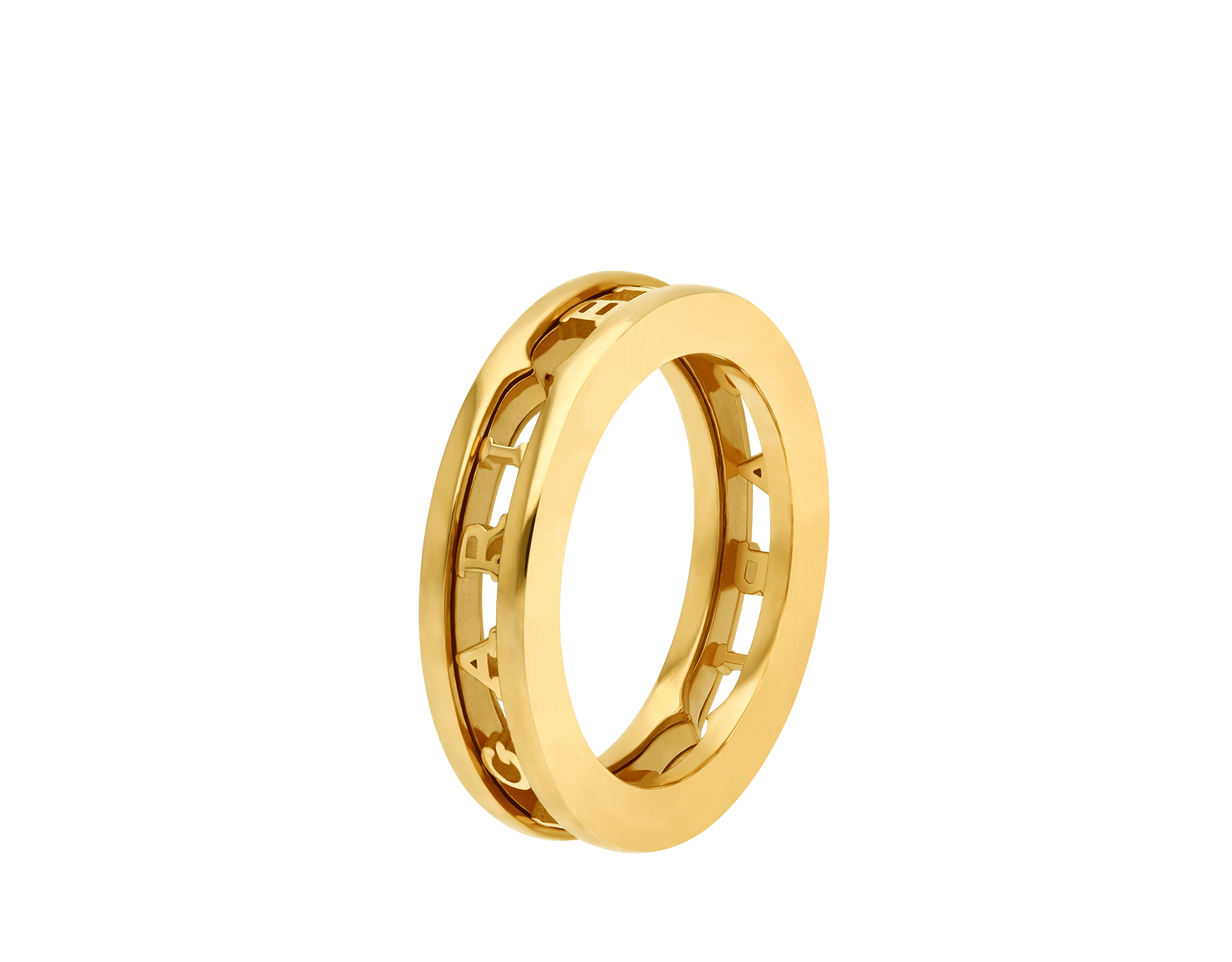 B.zero1 18 kt yellow gold one-band ring with openwork logo spiral AN859817 image 1