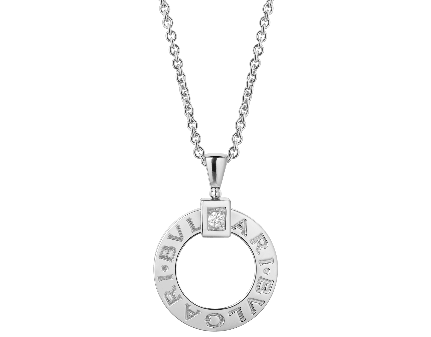 BVLGARI BVLGARI necklace with 18 kt white gold chain and 18 kt white gold pendant set with a diamond 342074 image 1