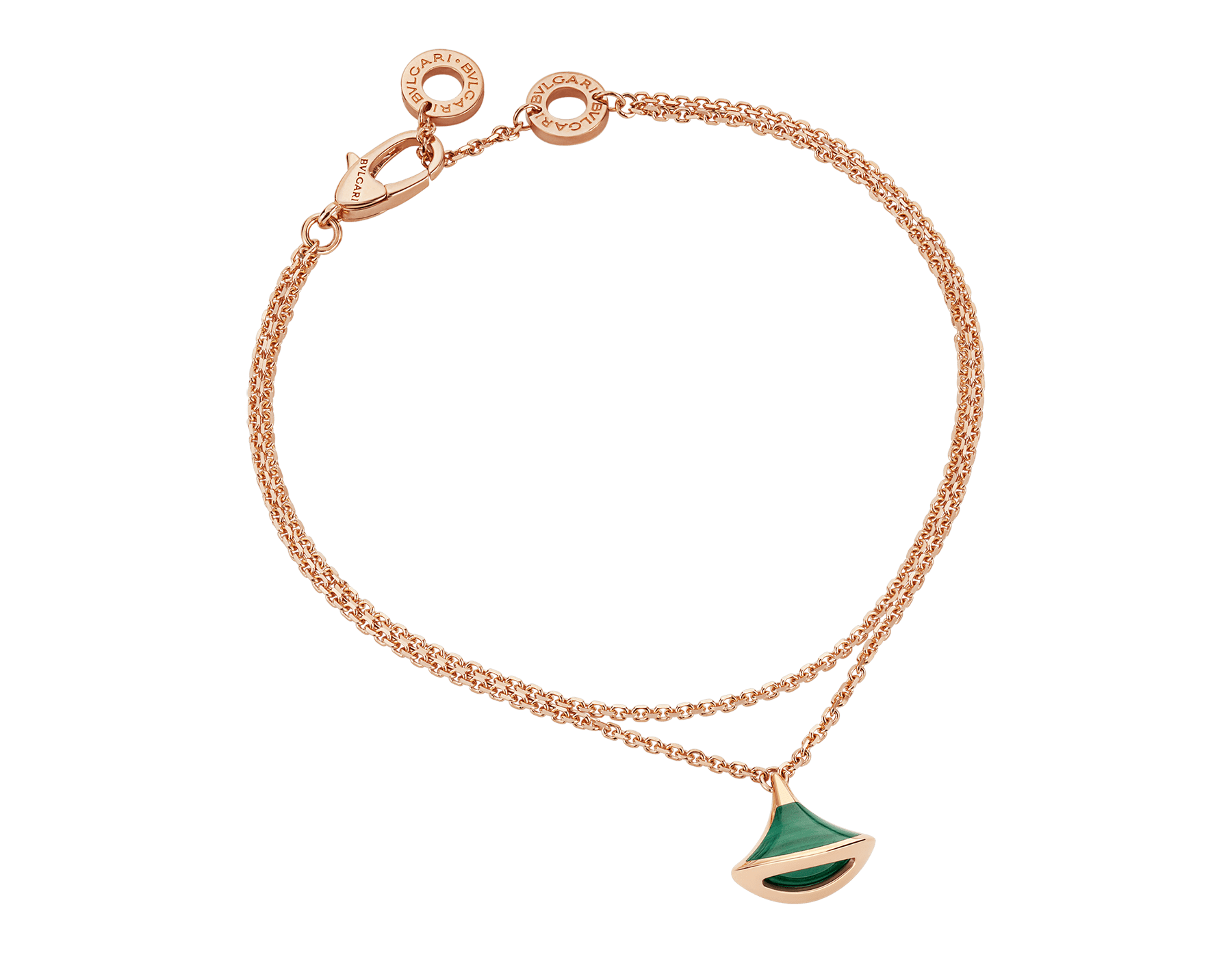 DIVAS' DREAM 18 kt rose gold bracelet with malachite insert BR859108 image 1