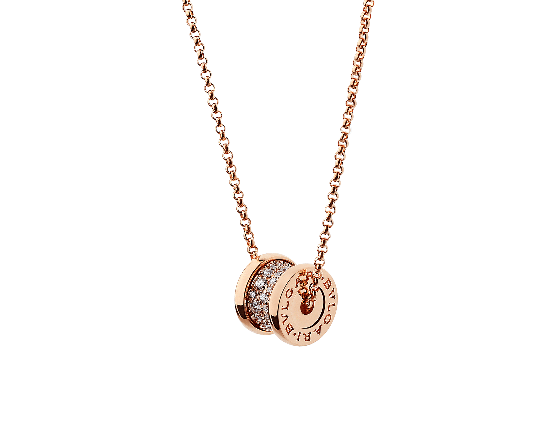 bvlgari b zero1 necklace rose gold