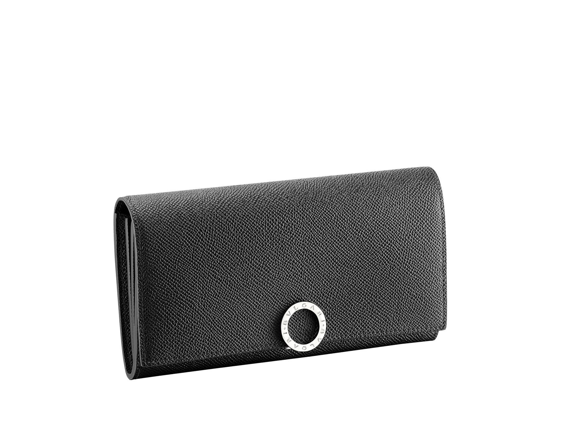 BVLGARI ブルガリ クリップ ラージウォレット 289381 レザー二つ折り長財布 ブラック