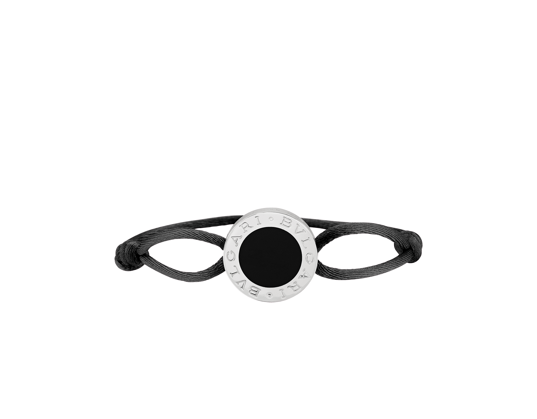 BVLGARI BVLGARI Armband aus topasfarbenem Stoff mit ikonischem Logodekor aus Sterlingsilber und topasfarbener Emaille BRACLT-LUCKYUa image 1