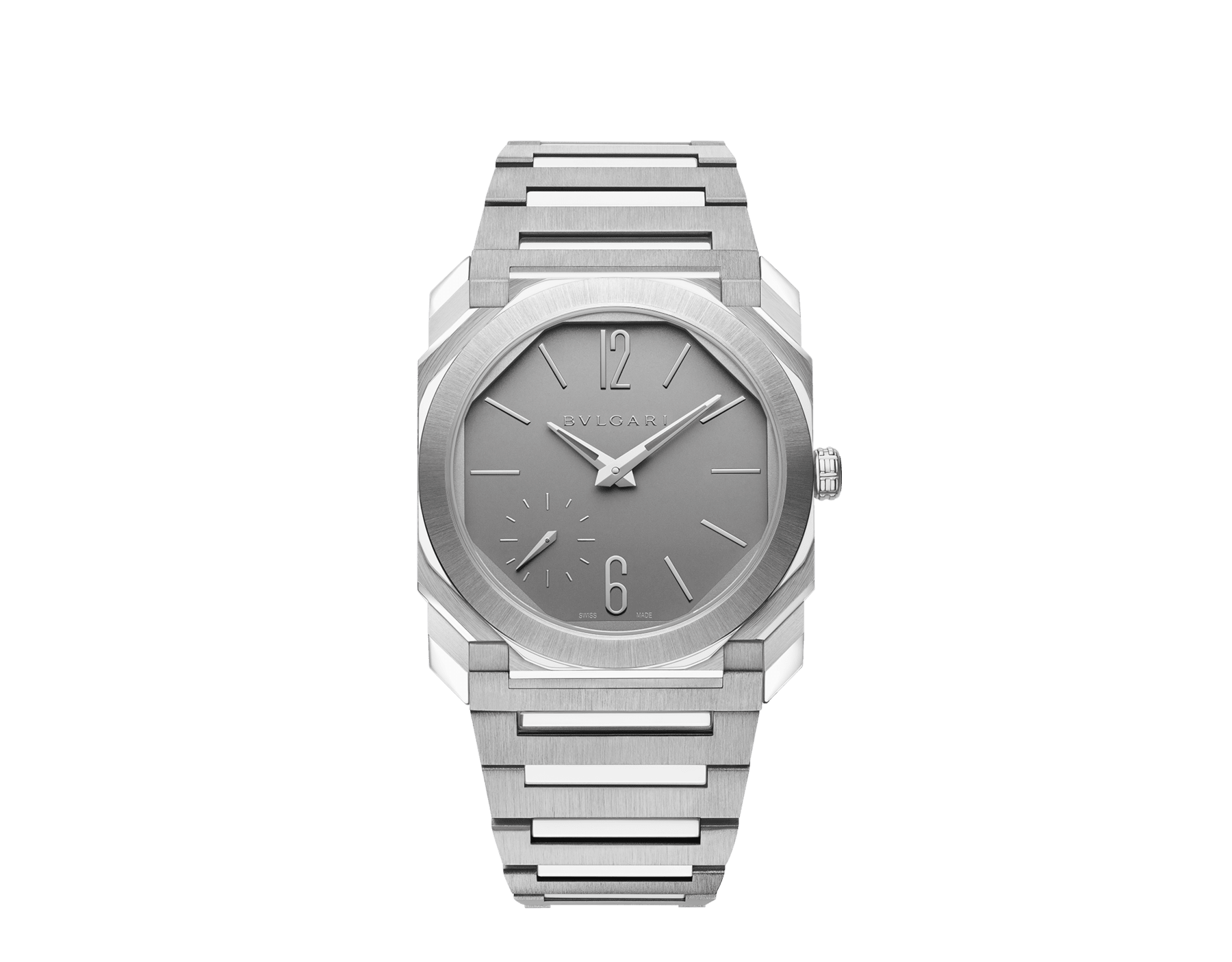 Octo Finissimo Automatic Uhr mit Gehäuse und Armband aus seidenmattem Titan, extraflachem mechanischen Manufakturwerk, Automatikaufzug, kleiner Sekunde und Opalin-Titan-Zifferblatt. Wasserdicht bis 30&nbsp;Meter 104351 image 1