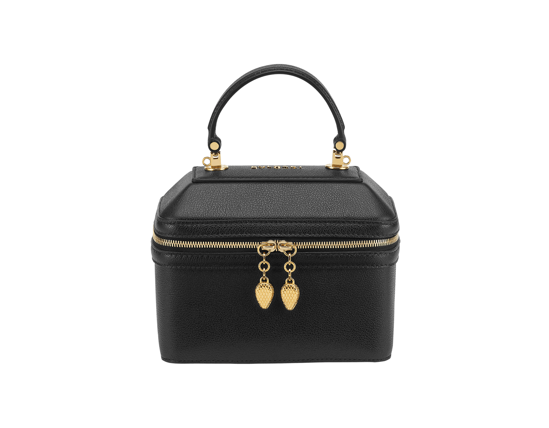 Serpenti Forever jewelry box bag in twilight sapphire blue Urban grain calf leather with Niagara sapphire blue nappa leather lining. Captivating snakehead zip pullers and chain strap decors in light gold-plated brass. 1177-UCL image 1