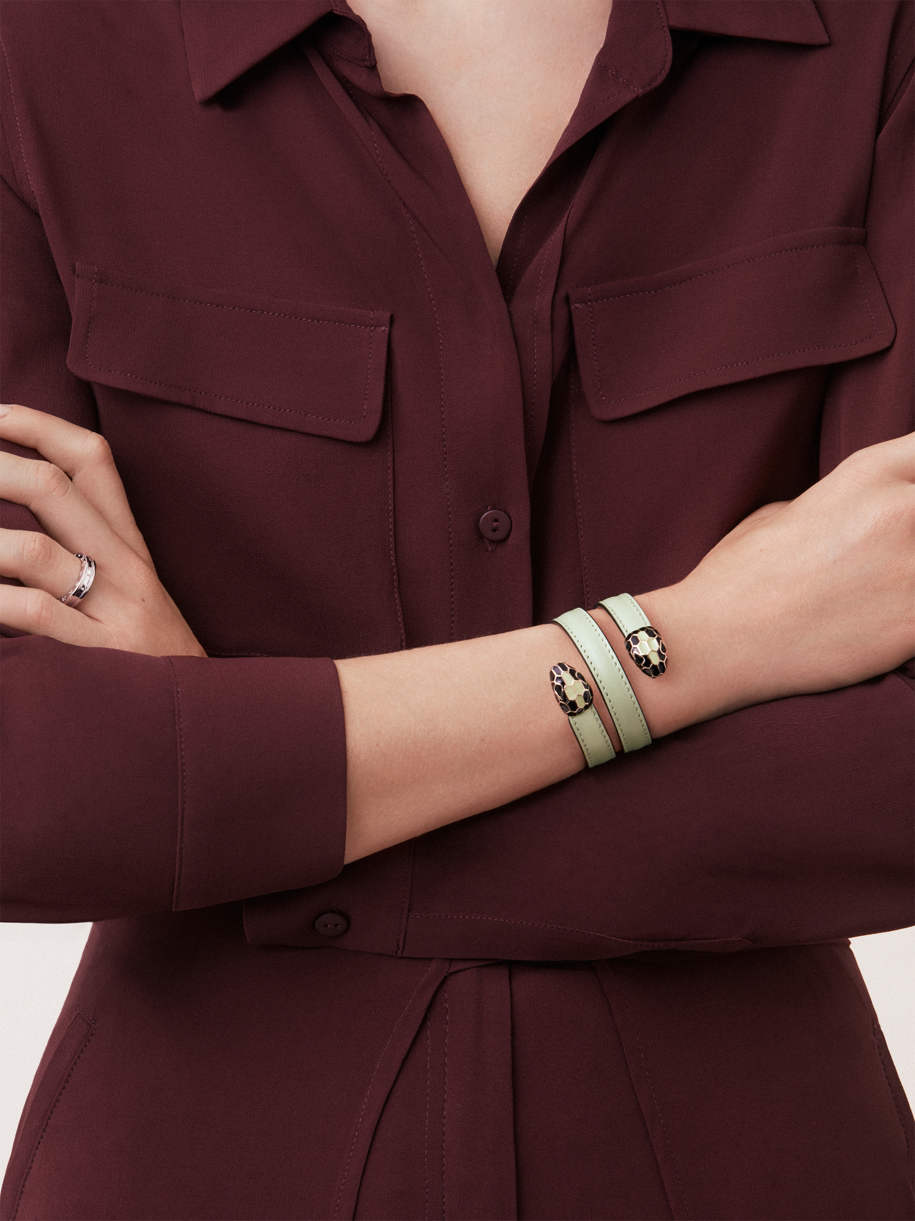 bulgari leather serpenti bracelet