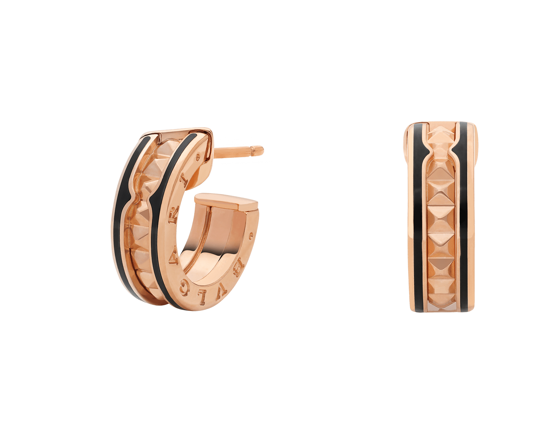 B.zero1 Rock Earrings Rose gold and Black Ceramic | Bulgari Official Store