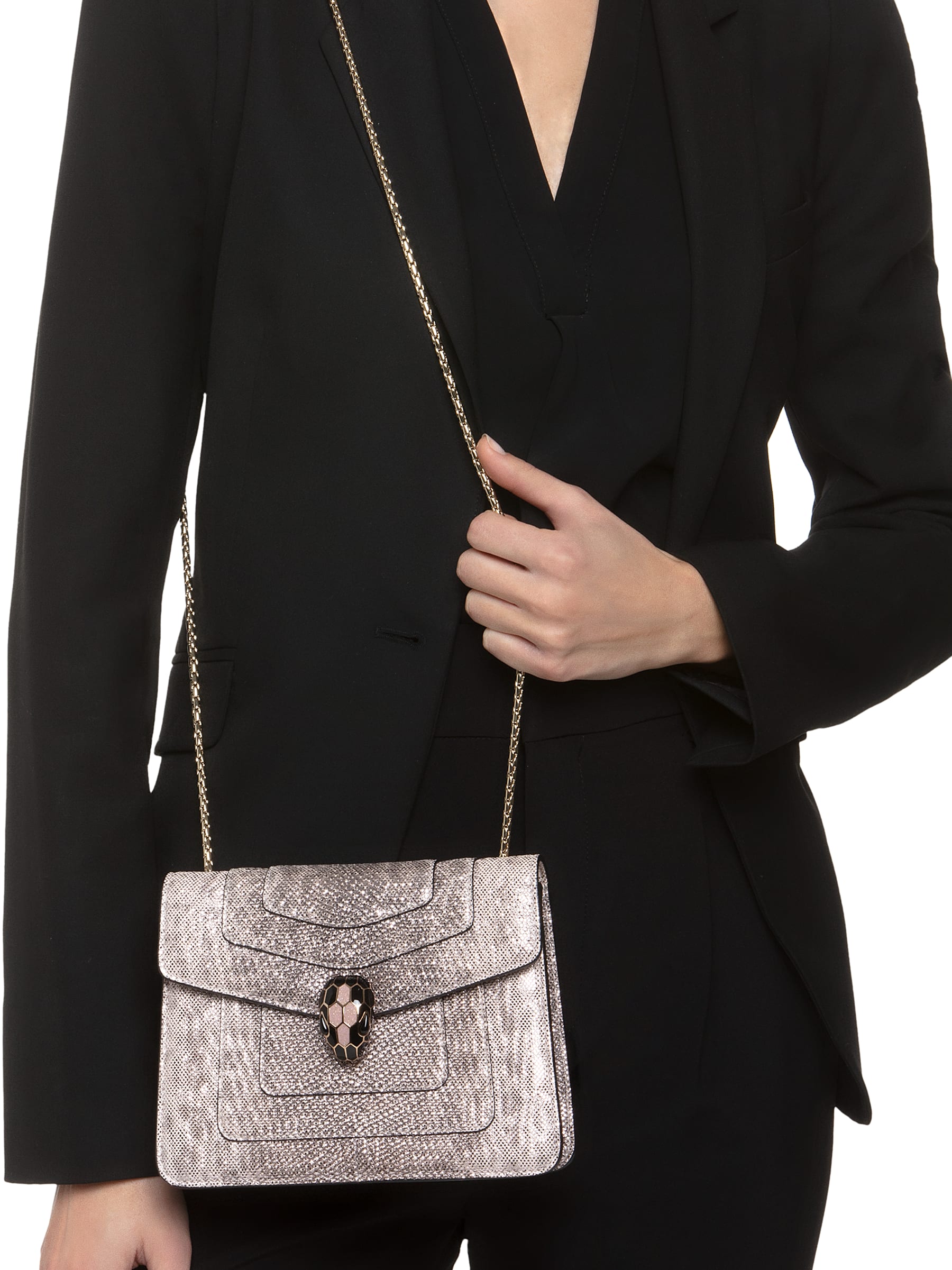 crossbody bag with silver chain