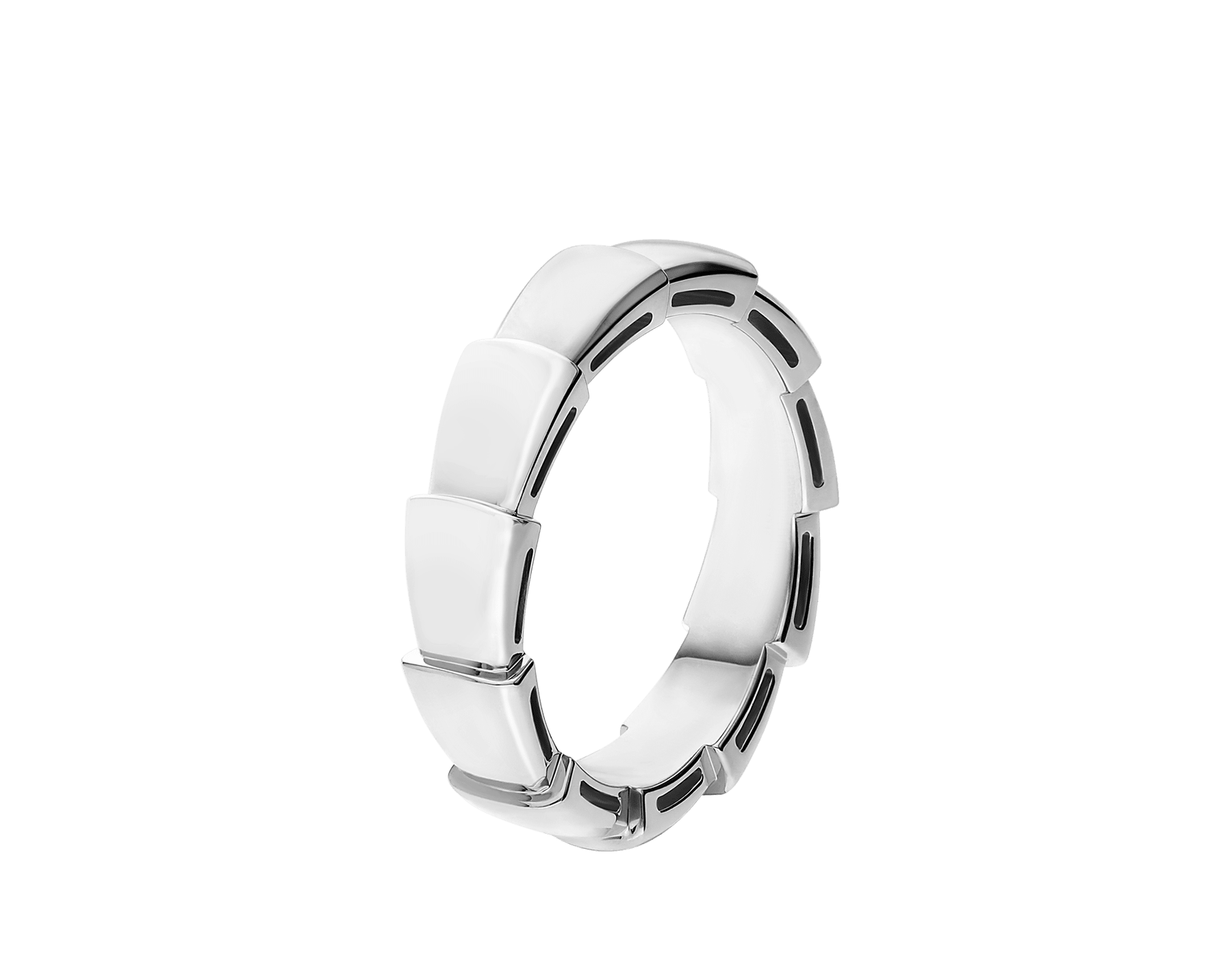 Serpenti Viper wedding band in 18 kt white gold (6 mm thick) AN859442 image 1