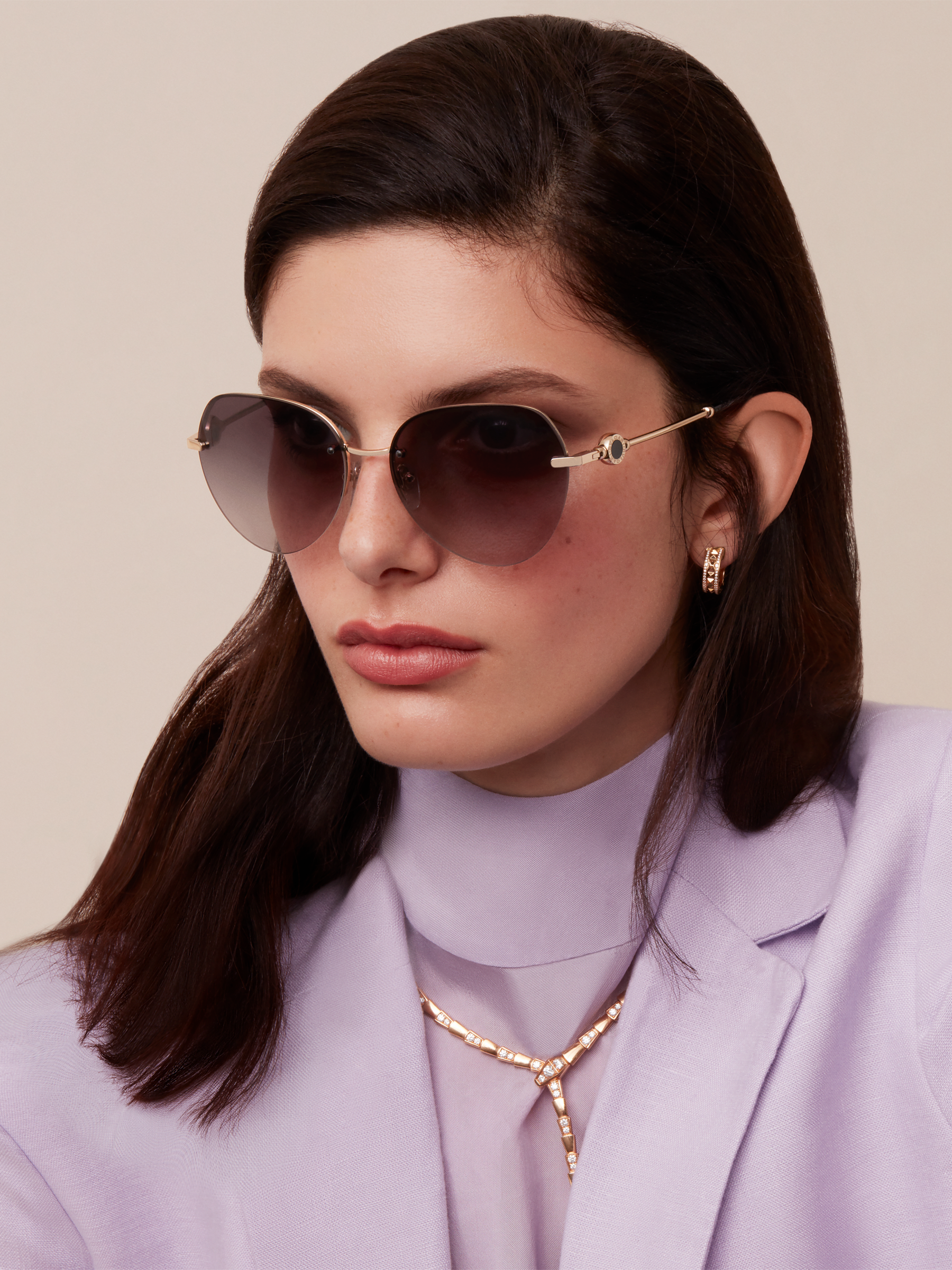 bvlgari rose gold aviator sunglasses