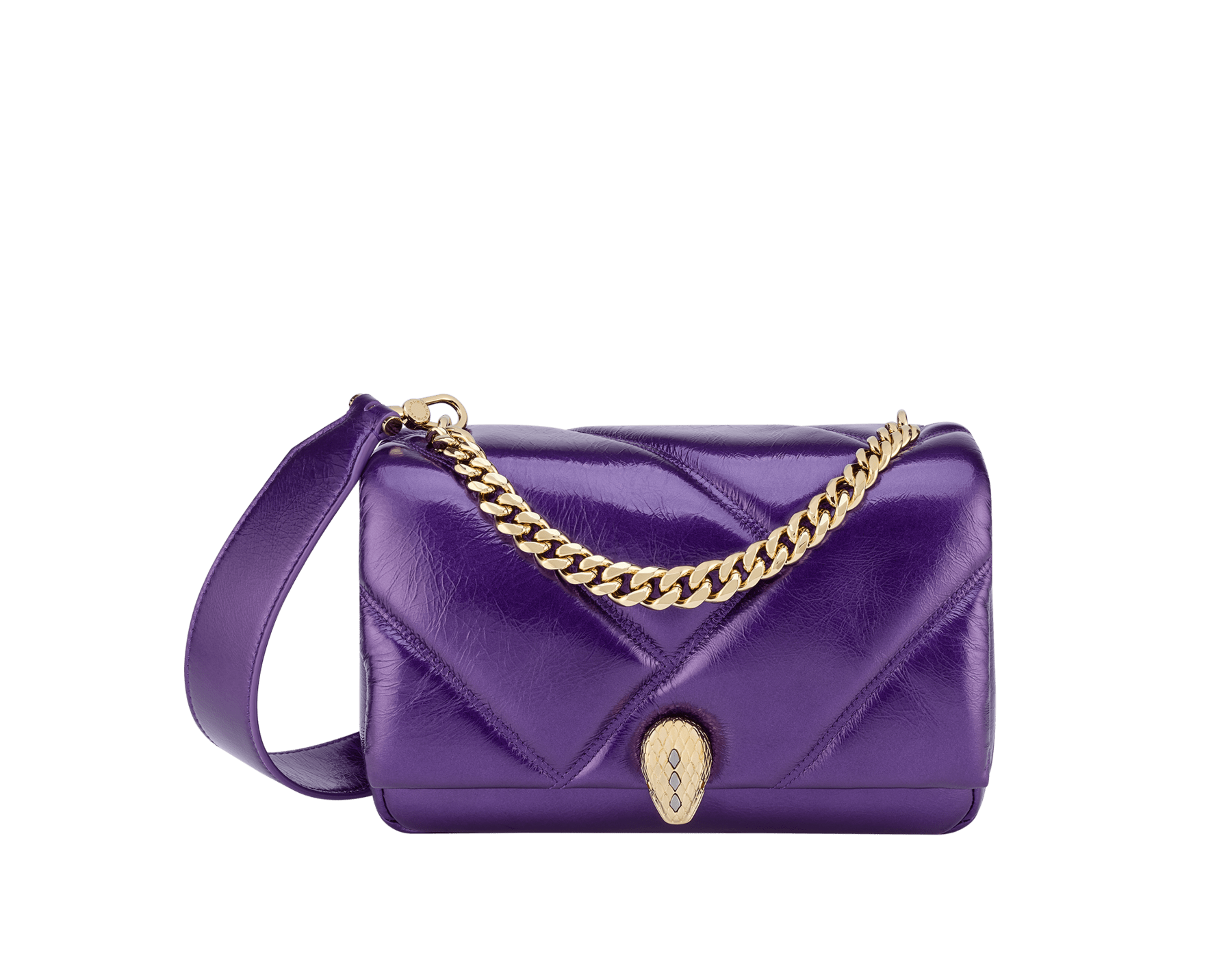 The Pearl - Crossbody Bag - Black/Gold/Lavender in Nappa