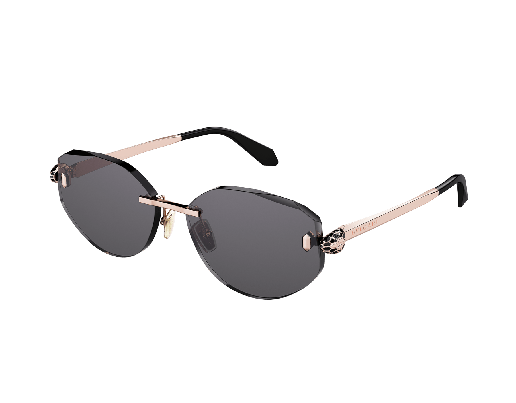 Serpenti Forever oval rimless sunglasses with enamelled snakehead embellishment 904376 image 1