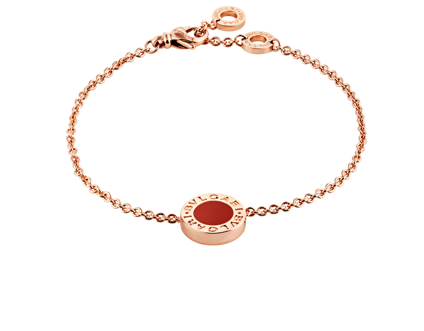 Lucky Spring bracelet, 5 motifs 18K rose gold, Carnelian, Mother