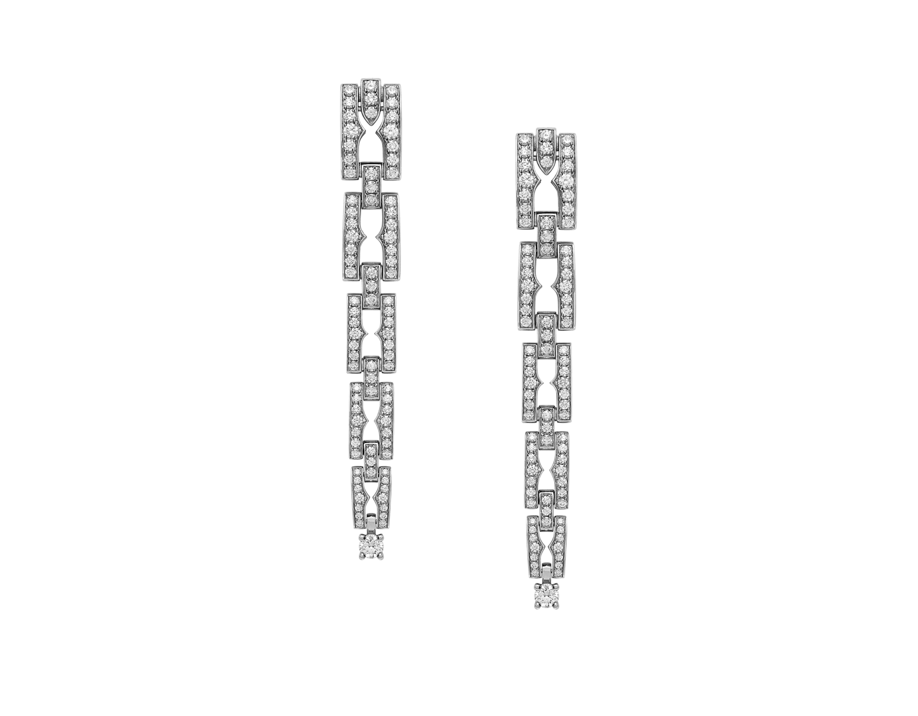 B.zero1 18 kt white gold earrings set with pavé diamonds 360862 image 1