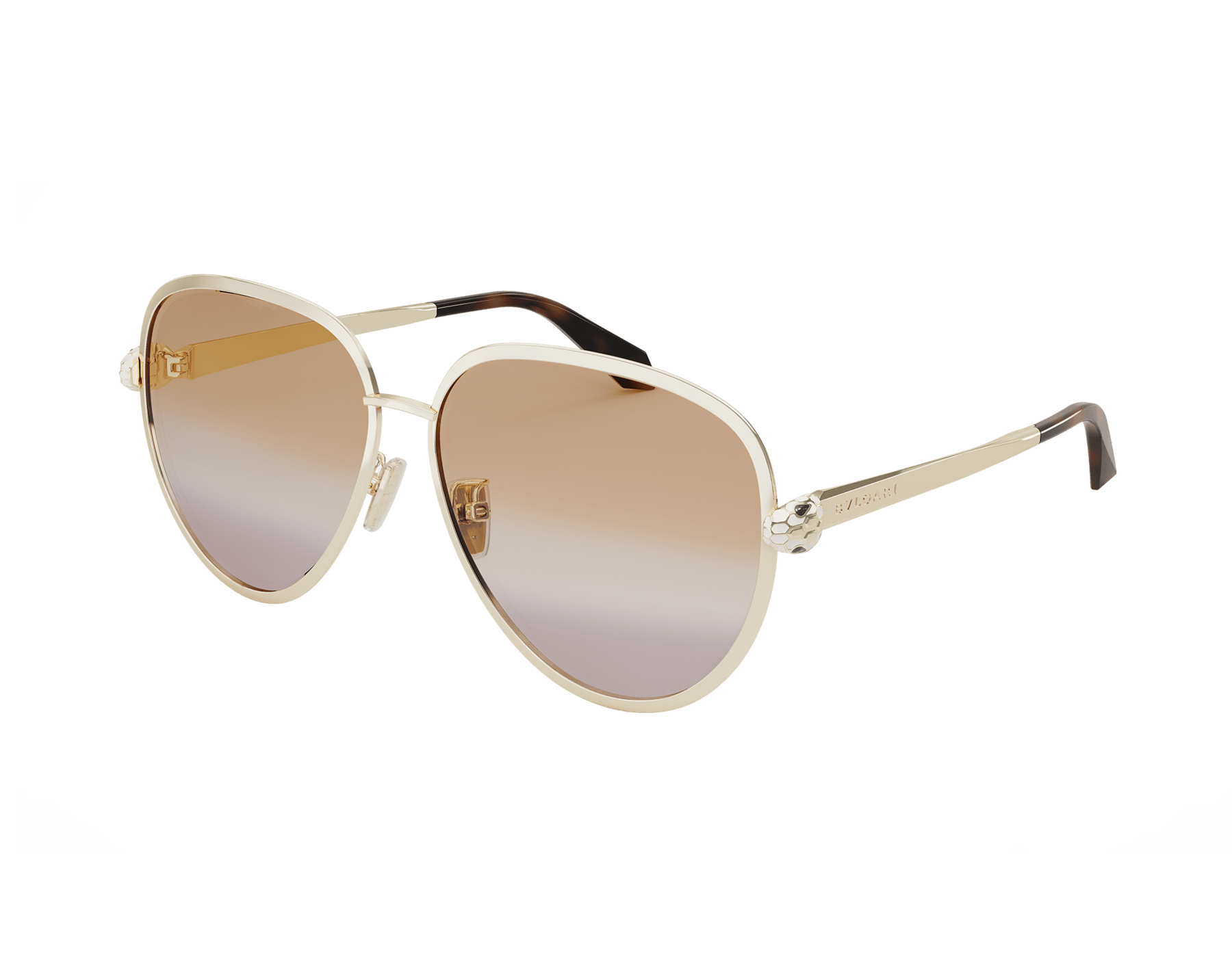 Serpenti Forever pilot metal sunglasses with enamelled snakehead embellishment on the temples 904369 image 1