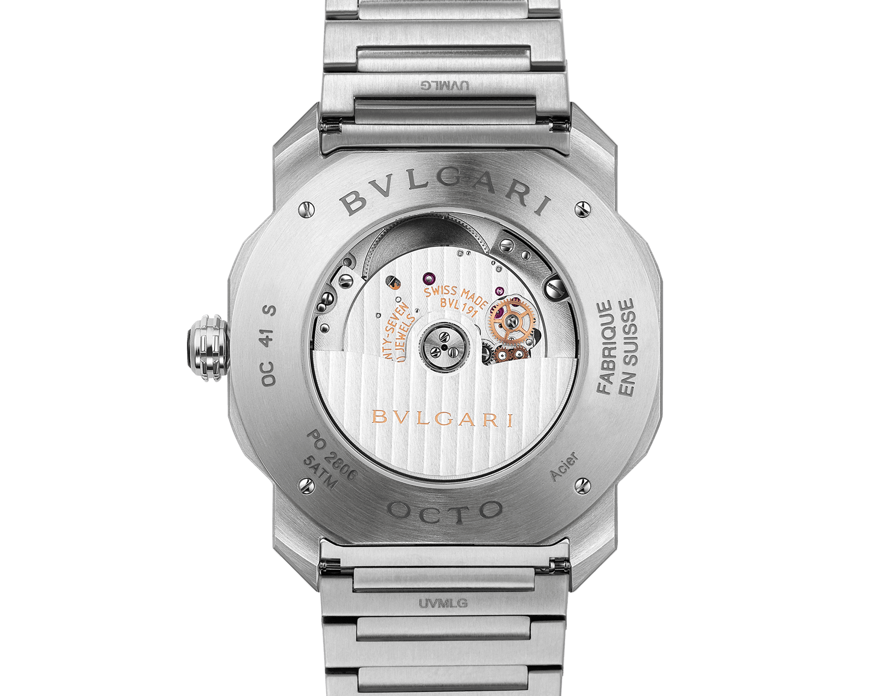 bvlgari stainless steel back water resistant