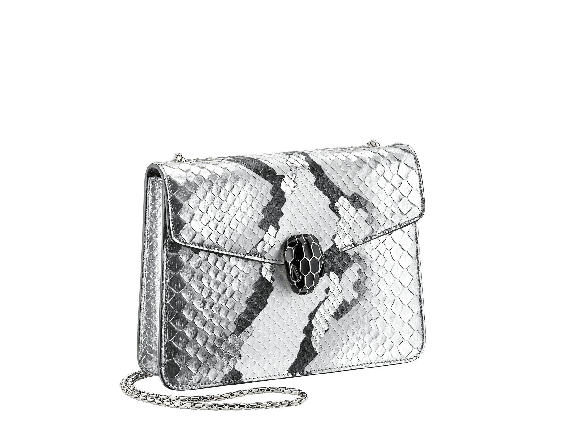 black and silver crossbody bag