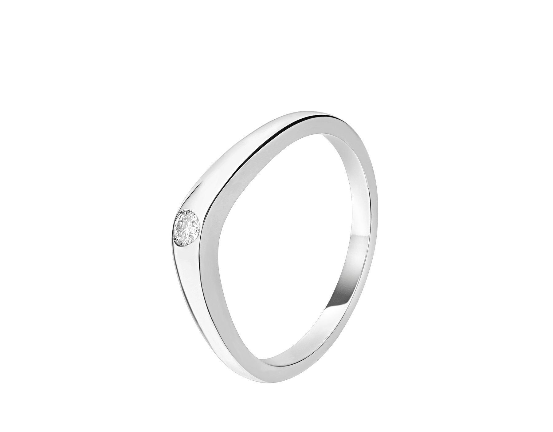 خاتم زواج «فيدي» من البلاتين مرصع بالماس. AN856296 image 1