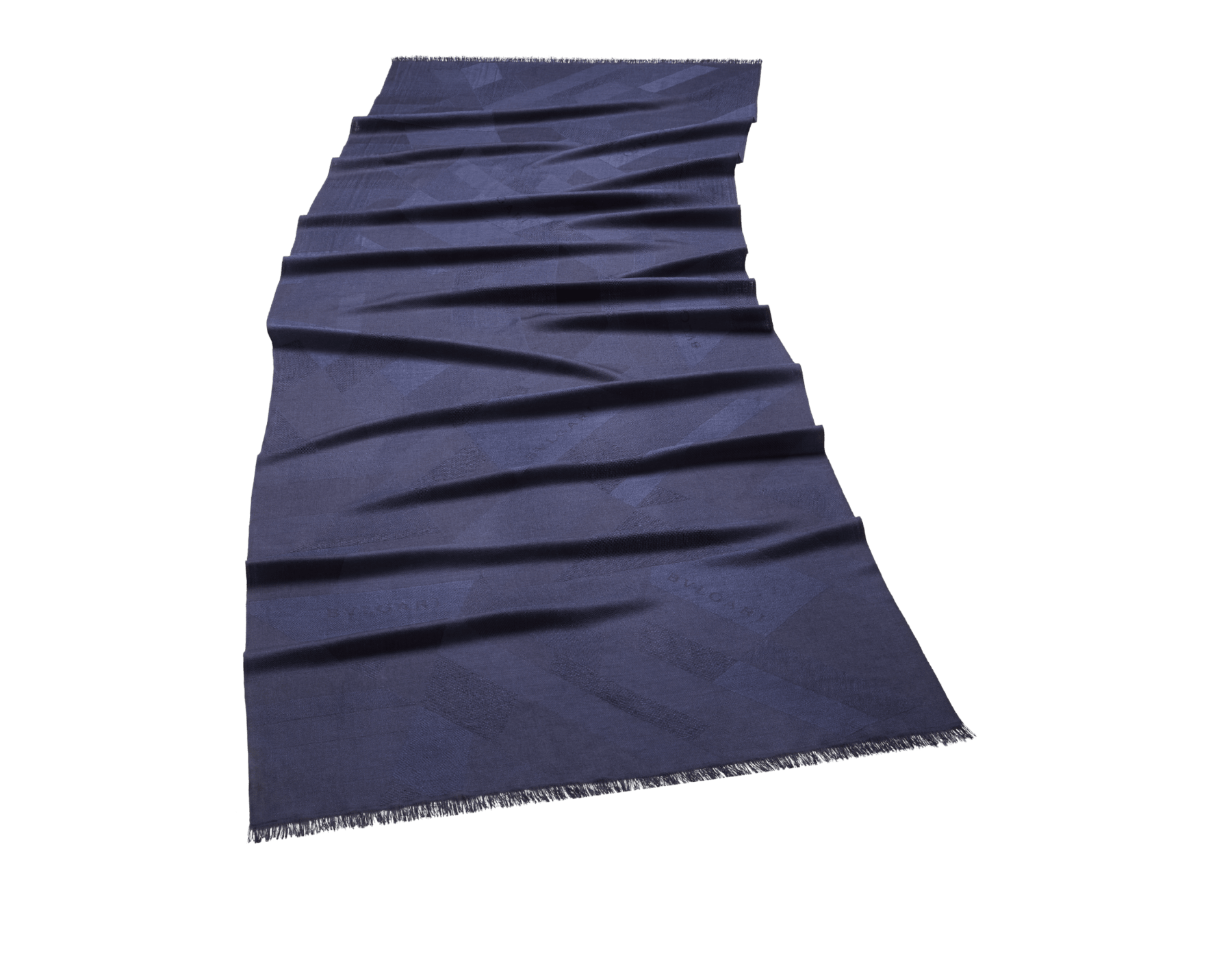 Logo Poly Soft stole in lapis opal cashmere. Made of 100% cashmere. LOGOPOLYSOFT-ST image 1
