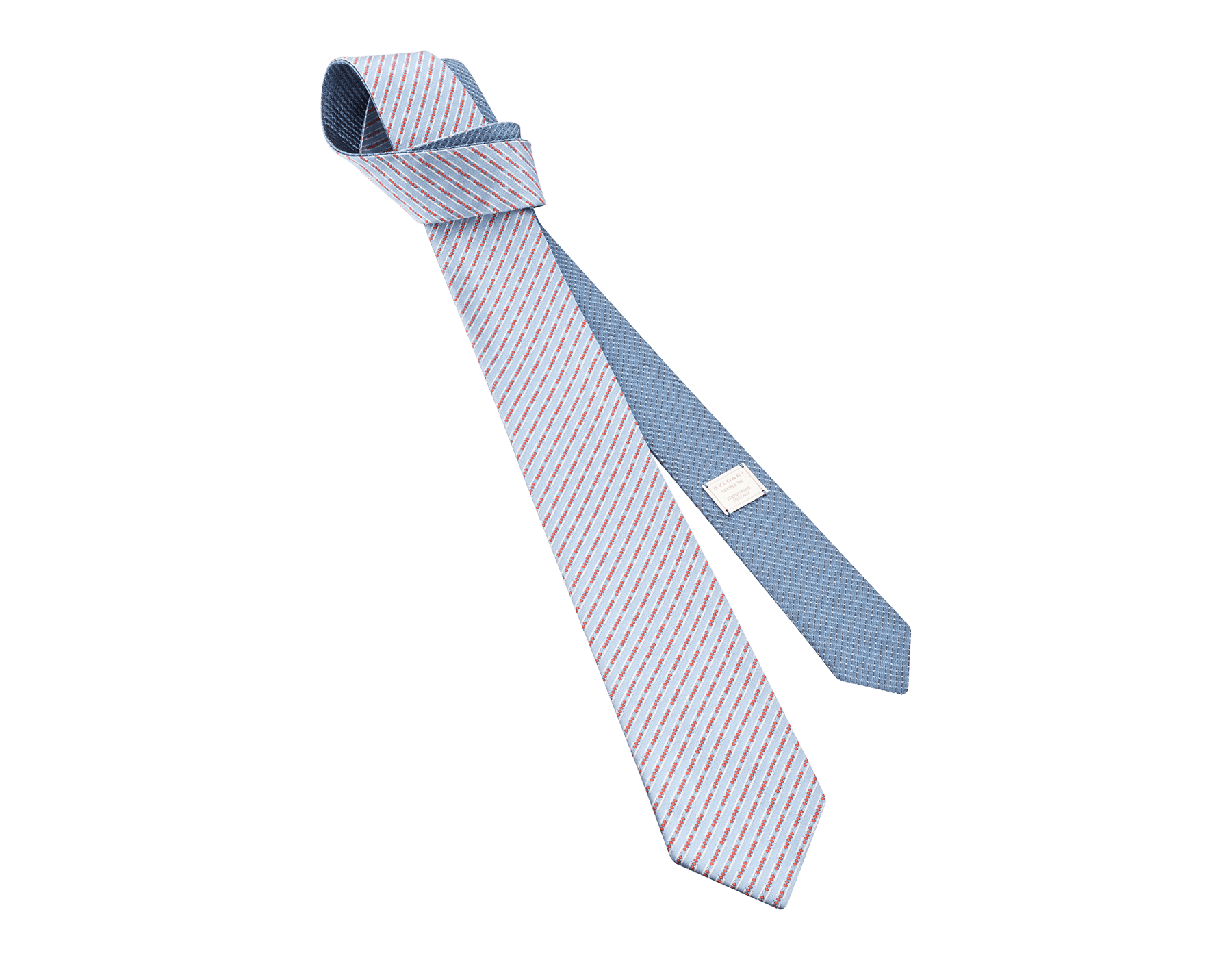 Light blue "Double BZero3D" double-faced tie in fine silk. DOUBLEBZERO3D image 1