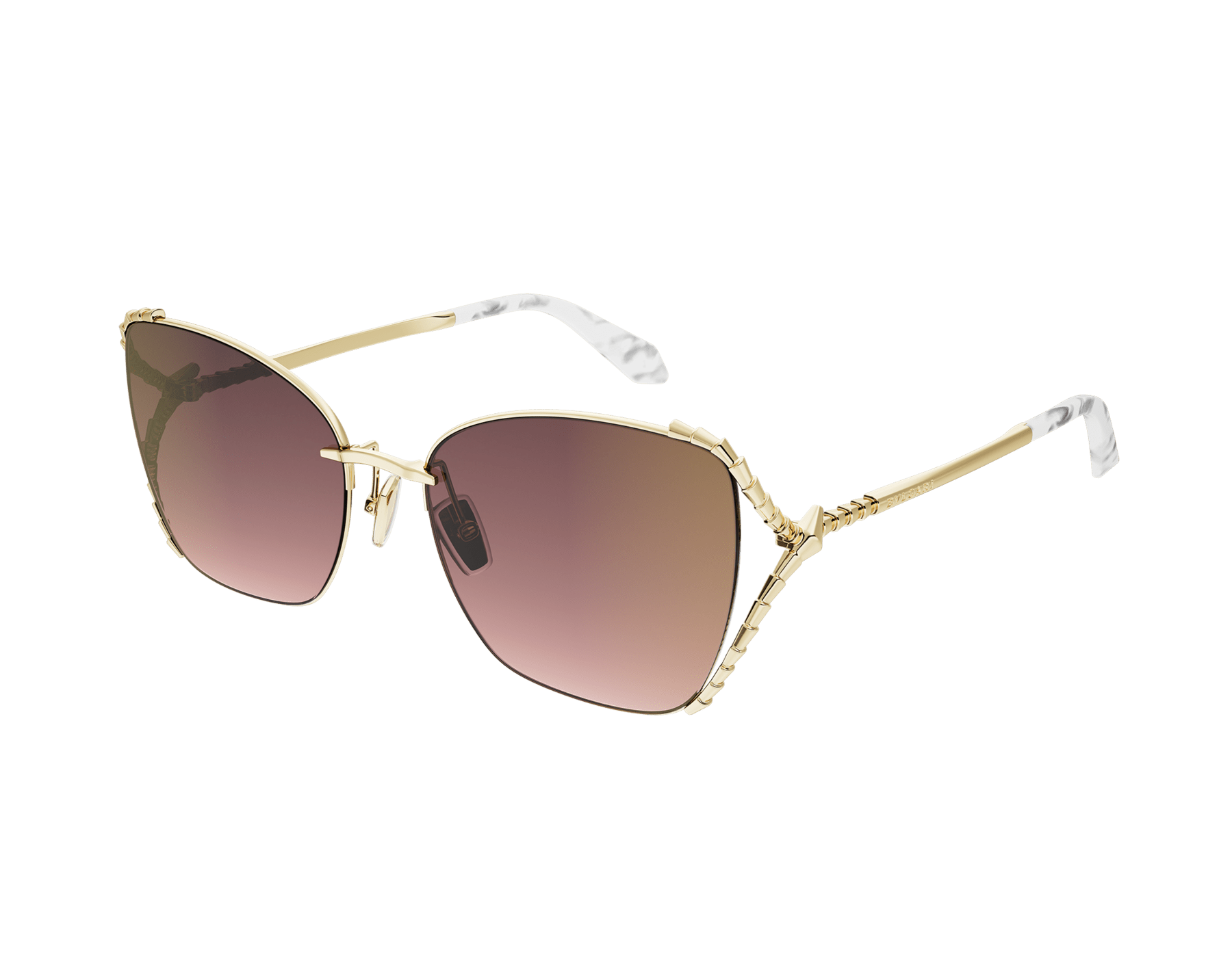 Serpenti Viper 長方形金屬太陽眼鏡，鏡腳飾以蛇鱗元素，靈感來自經典珠寶。 904412 image 1