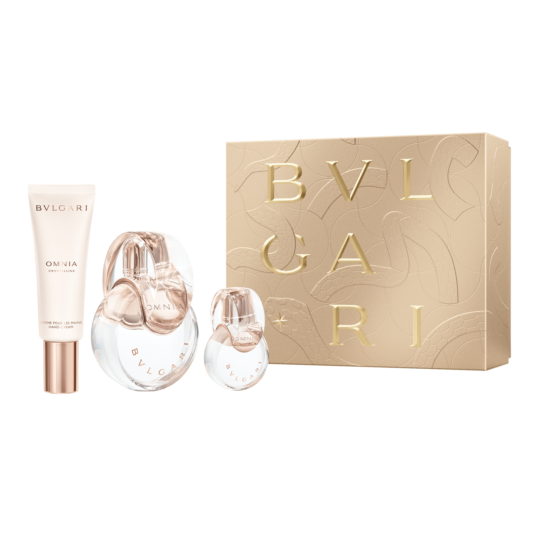Immerse yourself into the enchantment of the Christmas season and celebrate the magic of gifting with the Omnia Crystalline Christmas set containing a 100 ml Eau de Toilette, a 15 ml miniature Eau de Toilette and a 40 ml Hand Cream. 42703 image 1
