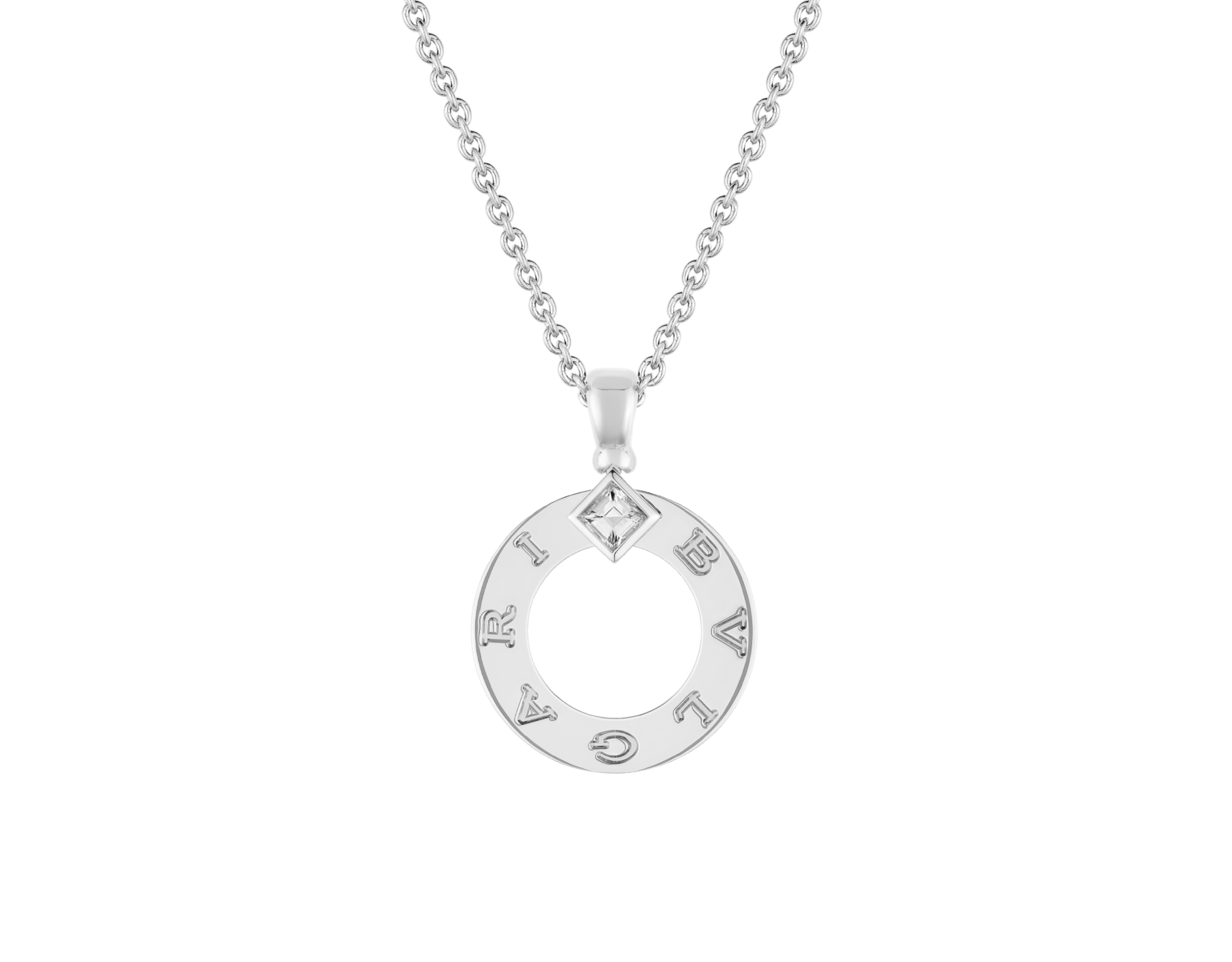 BVLGARI BVLGARI 18 kt white gold pendant necklace set with a diamond 361076 image 1