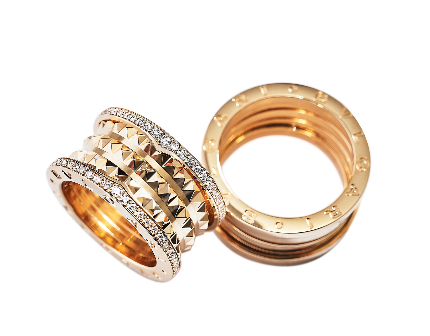 B Zero1 Rock And B Zero1 Yellow Gold Couples Rings Bvlgari