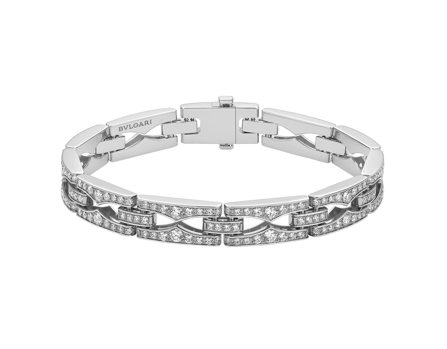 Bracciale B.zero1 Rock Chain in oro bianco 18 kt con pavé di diamanti. BR859199 image 1