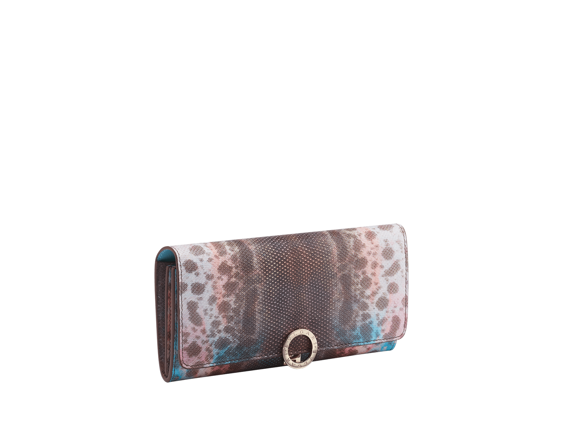 Python credit card holder, hand-painted silver